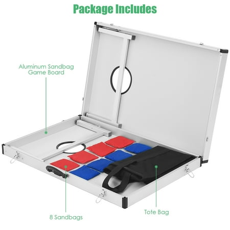 CORNHOLE BEANBAG TOSS GAME w Bags Game Boards Loaded Revolver Set 1100